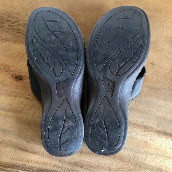 Womens Dark Brown B.O.C. By Born Leather Cross Strap Slide Sandals Shoes 8 EUR39 - Picture 10 of 14